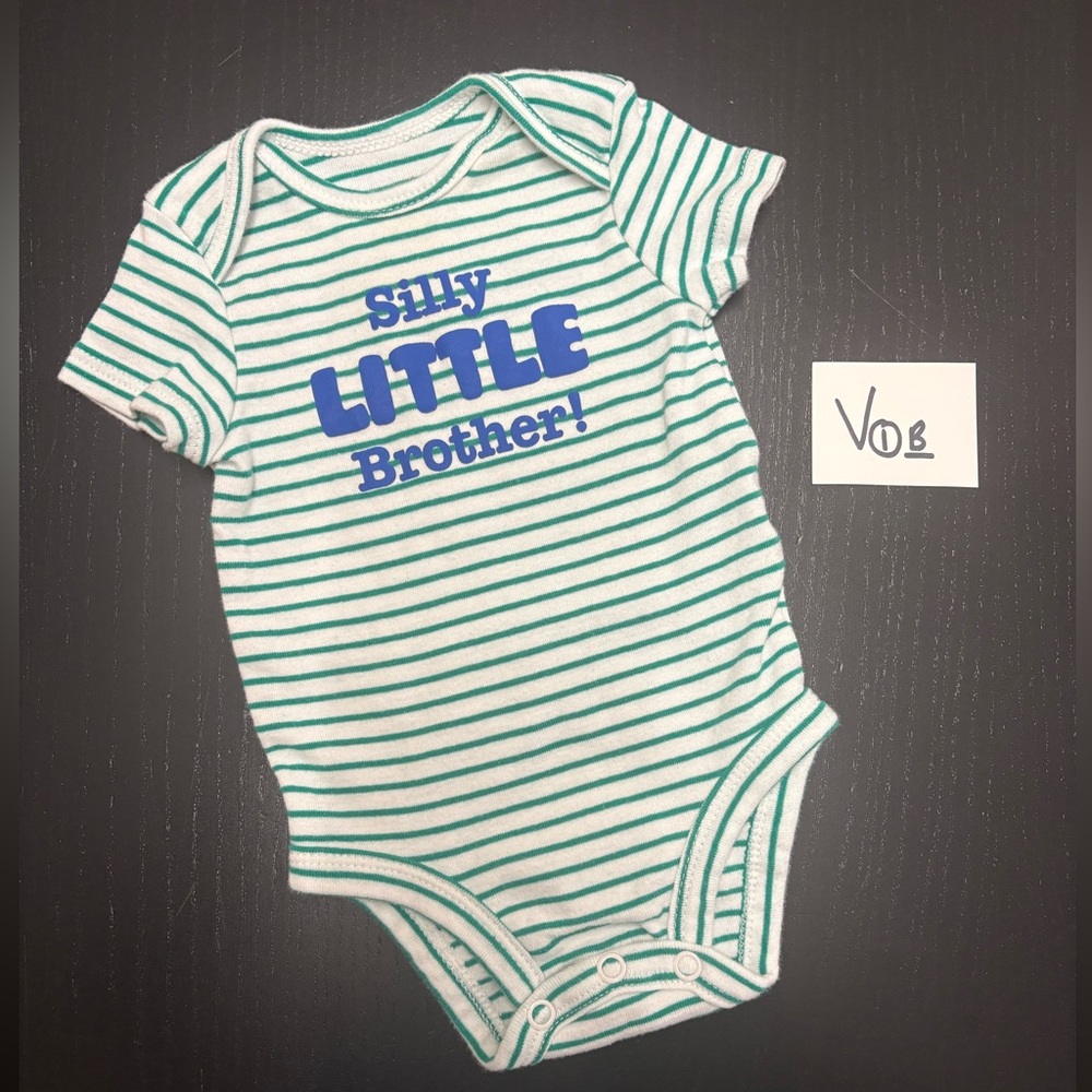 ⭐️5/$10.00⭐️—Carter's 3m (0-3m) “Silly Little Brother” Onesie